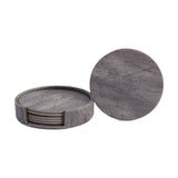 Maxbell 4" Drink Coasters Set of 6 Leather Coasters for Drinks for Garden Countertop gray