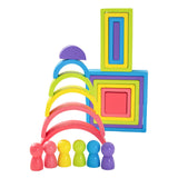 Maxbell Wooden Rainbow Stacking Toy Building Blocks for Children Toddlers Boys Girls