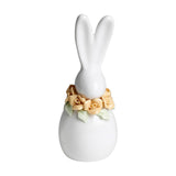 Rabbit Statue Ornament Gift Tabletop Decoration for Bedroom Living Room Home Yellow Flower