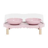 Maxbell Elevated Cat Bowls Food and Water Bowl Set for Kittens Travel Indoor Outdoor Pink