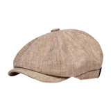 Maxbell Beret Hat British Spring Painter Hat Cabbie Hat for Adults Traveling Camping Beige