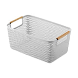 Maxbell Storage Basket Decor Multipurpose Sundries Basket for Kitchen Bathroom Snack M Gray