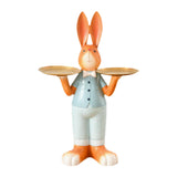 Maxbell Rabbit Statue Multifunctional Key Storage Tray for Tabletop Bedroom Entryway Orange Male