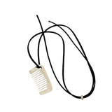 Maxbell Comb Necklace Unique Trendy Long Sweater Necklace for Girlfriend Women Girls Square White