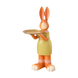 Maxbell Rabbit Statue Multifunctional Key Storage Tray for Tabletop Bedroom Entryway Orange Female