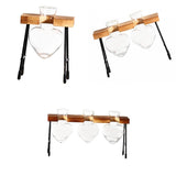 Maxbell 1/2/3 Bottle Test Tube Flower Vase ChairWooden Stand for Hydroponic Plant