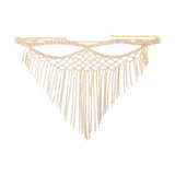 Maxbell Rhinestone Tassel Masquerade Mask Decor for Fancy Dress Cosplay Themed Party Golden