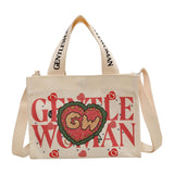 Maxbell Canvas Tote Bag Adjustable Strap Women Shoulder Bag for Outdoor Party Travel