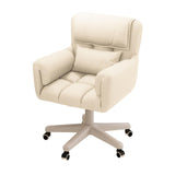 Maxbell Computer Office Chair with Wheels Decor for Bedroom Living Room Reading Room Beige