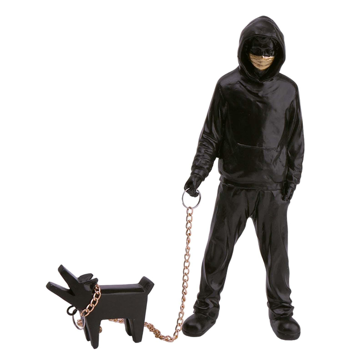 Maxbell Maxbell Dog Walker Statue Abstract Human Sculpture Housewarming Dorm Resin Figurines Black