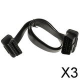 Maxbell 3x60cm OBD2 16 Pin Flat Noodle Male to Female Elbow Extension Diagnostic Cable