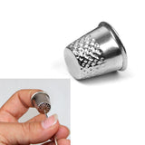 Maxbell 10pc Thimbles Finger Ring + 12 Assorted Hand Sewing Needles Mending Craft Tool