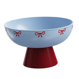 Maxbell Fruit Bowl Kitchen Counter Candy Plate High Footed Multipurpose Serving Tray Blue