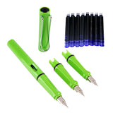 Maxbell Fountain Pen 0.5mm 0.38mm Nib with Ink Refill Office School Stationery Green