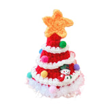 Christmas Dog Hat Cosplay Holiday Decoration Dog Cap for Daily Costume Party M red star