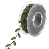 Maxbell 2 Rolls 15 Meters Leaves Ribbon Trim Wreath for Wedding Crafts Party Decor