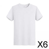 Maxbell 6xMens Cotton Blank T-Shirts Women Modal Shirt Plain T Shirt Tee White M