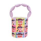 Maxbell Small Bucket Bag Cute Reusable with Handle Handbag for Travel Sport Vacation Purple