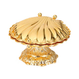 Maxbell Seashell Fruit Bowl Portable Zinc Alloy Display for Living Room Parties Nuts 20cmx23cmx13cm