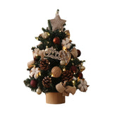 Tabletop Christmas Tree with Lights Realistic Xmas Tree for Home Party Table Cotton Ornament 60cm