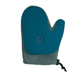 Maxbell Pet Grooming Glove with Spray Comb Efficient Right Hand Detangling Pin Brush Blue