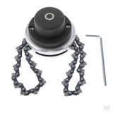 Maxbell 65Mn Brush Cutter Trimmer Head With Sawchain for Lawn Mower 2Pcs
