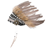 Maxbell Artificial Feather Headdress Decor Headwear for Cosplay Themed Party Festive Black