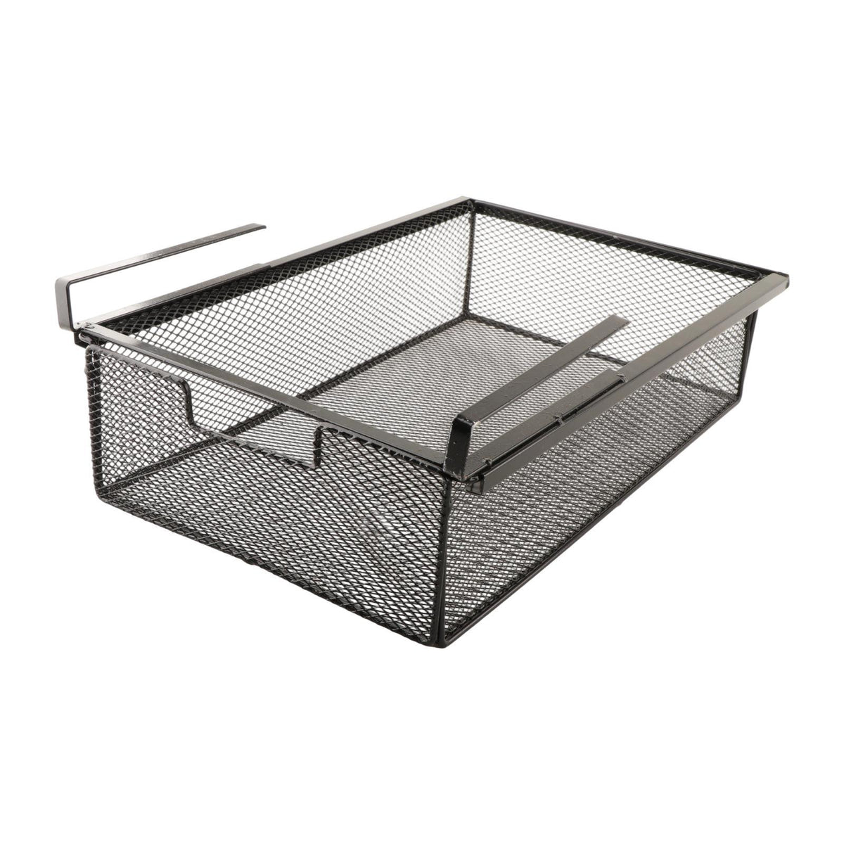 Maxbell Under Desk Organizer Mesh Basket Desk Hanging Drawer for Cabinet Home Office Black
