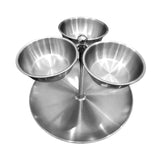 Maxbell Snack Serving Tray Fruit Bowl Appetizer Platter for Household Office Wedding Silver A