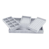 Maxbell Jewelry Tray Organizer Storage Organizer Multi Dividers Jewelry Storage Tray Gray