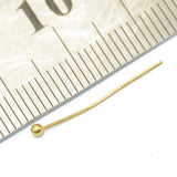Maxbell 3x200pcs Gold Plated Ball Head Pins Wire 0.5mm Thick 20mm Length Headpins
