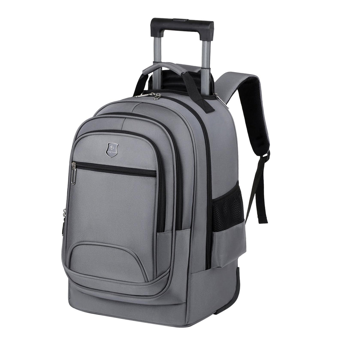 Maxbell Rolling Backpack Multifunctional Suitcase Bag for Overnight Travel Men Women Gray