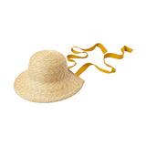 Maxbell Children Girls Straw Hat Summer Beach Bucket Hat Sun Caps Orange Hat Strap