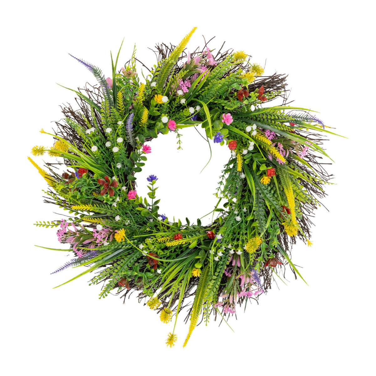 Maxbell Front Door Spring Wreath Simple Artificial Wreath for Porch Festival Wedding