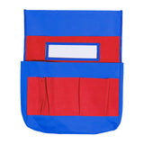 Maxbell Chair Back Pocket with Name Tags Pocket Bag for Preschool Home Daycare Red Blue