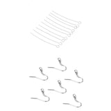 Maxbell 100± Eyepins Eye Pin Needles 35mm Metal Jewelry Findings+100 Alloy Earring Hooks