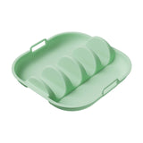Maxbell Taco Holder Plate Reusable Holds up to 4 Tacos Non Slip with Handles Platter Green
