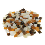 Maxbell 500Pieces Vitreous Glass Mosaic Tiles for Arts DIY Crafts Light Orange&Brown