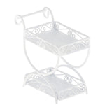 Maxbell 1:12 Plant Pot Display Shelf Realistic Kids Pretend Play Toy Miniature Scene white