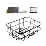 Maxbell Front Bike Basket Carrier Panniers Aluminum Alloy Detachable Bike Cargo Rack Black Iron Sheet