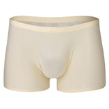 Maxbell Maxbell Mens Silk Underwear Sexy Seamless Boxer Briefs Short Leg XXL Skin Color