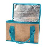 Maxbell Insulated Food Delivery Bag Adults Grocery Tote for Travel Restaurant Office Khaki Blue