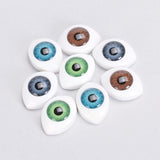 Maxbell 4 Color 8pcs Oval Hollow Back Plastic Eyes For Doll Mask DIY 10mm