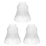 Maxbell 3 Pieces #1 Frosted Glass Ribbed Bell Light Shades Chandelier Lamp Pendant