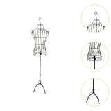 Maxbell Female Wire Mannequin Torso Upper Body Dress Form for Store Women Seamstress Black