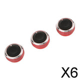 Maxbell 6x3 Pieces Air conditioner Knob Control Switch for Vela Vitz Vios red
