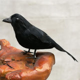 Maxbell 2x Artificial Realistic Birds Ravens Crows for Garden Halloween Decoration