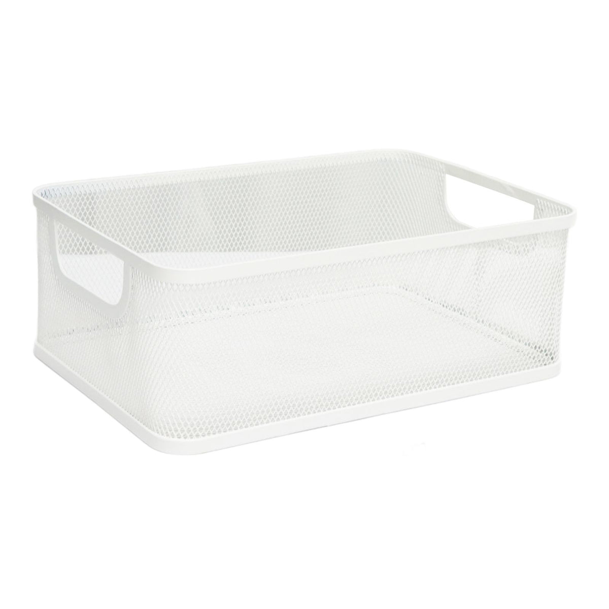 Maxbell Storage Basket Reusable Multiuse Desktop Storage Container for Kitchen Snack Small White
