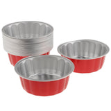 Maxbell Disposable Aluminum Foil Cups for Muffin Cupcake Bake Ramekin Cup  Red
