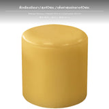Maxbell 40cm Height Modern lavender Faux Leather Ottoman, Round Accent Stool, stain-resistant Seat, Multipurpose Footrest for Wedding, displaycase, Car display, Event Seating, No Assembly Needed Yellow Glossy